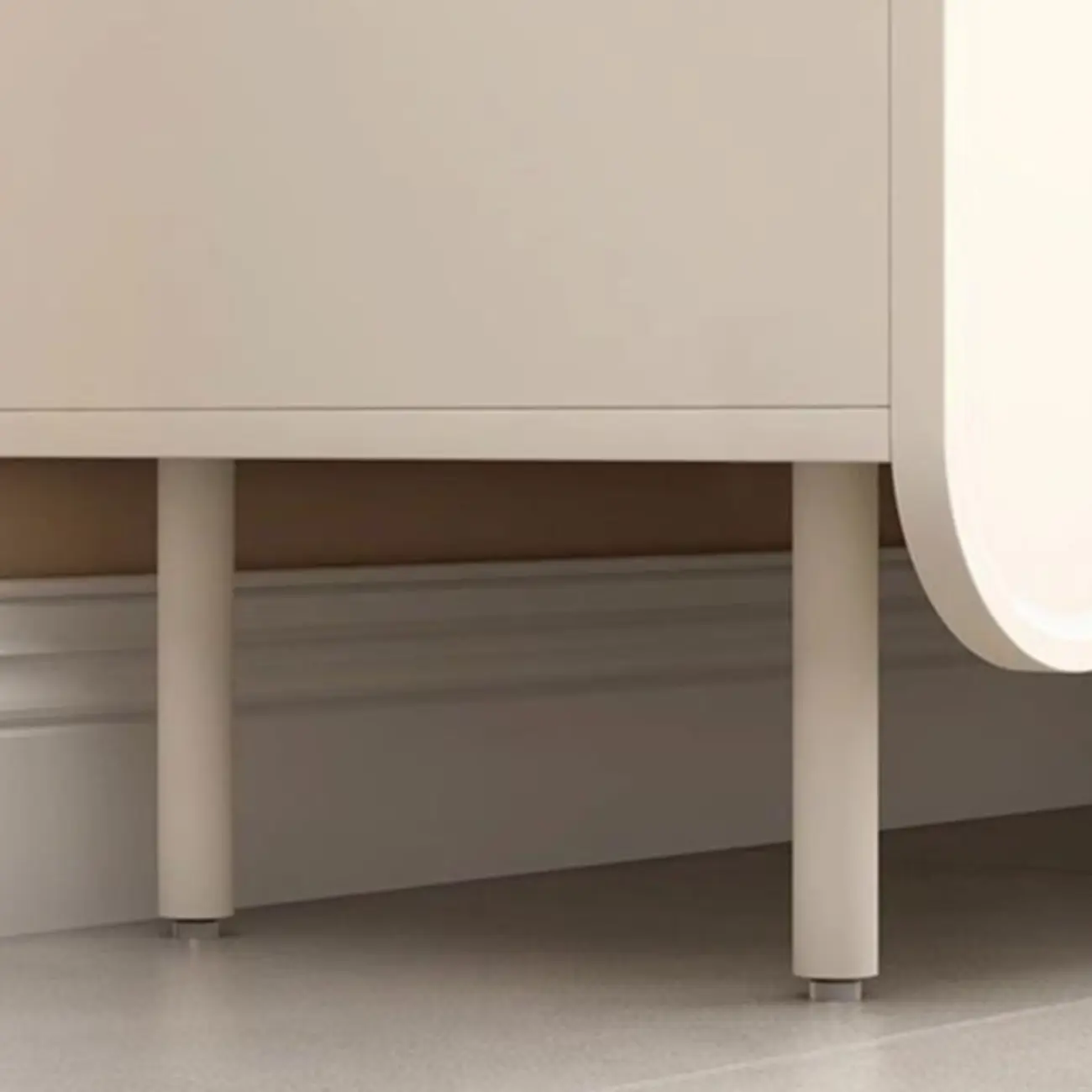 Modish Cream Wood Narrow Sideboard