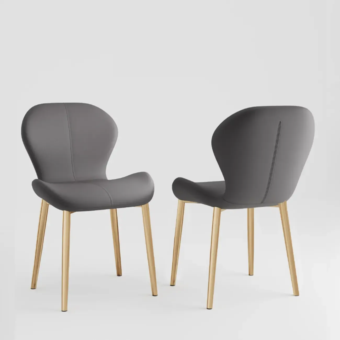 Modern Wingback Faux Leather Upholstered Dining Chair