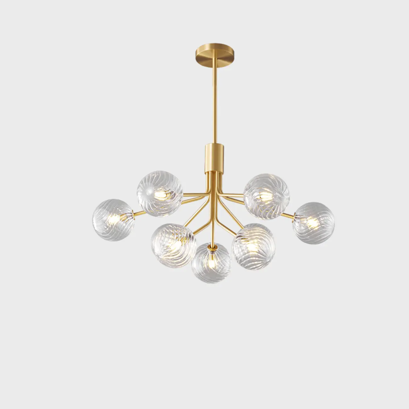 2-Tier Modern Globe Chandelier Adjustable Hanging Length