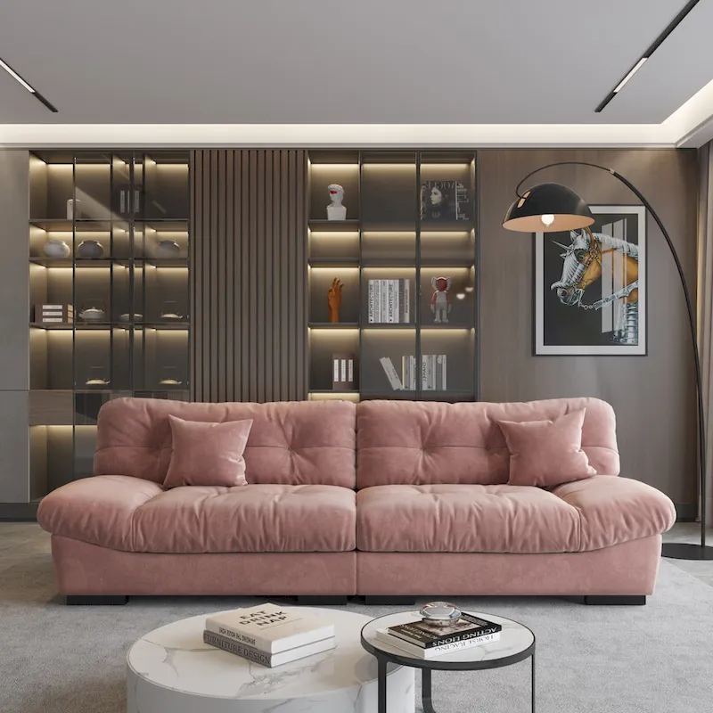 105 Minimalism Cloud Sofa Loveseat with Two Pillow