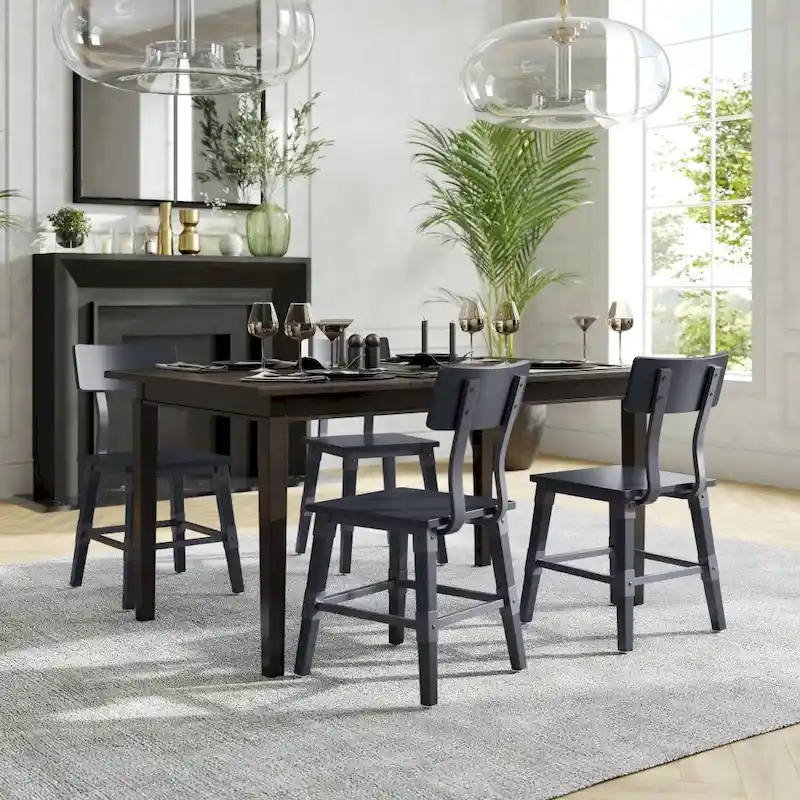 4 Pack Commercial Grade Rustic Antique Industrial Style Wood Dining Chair