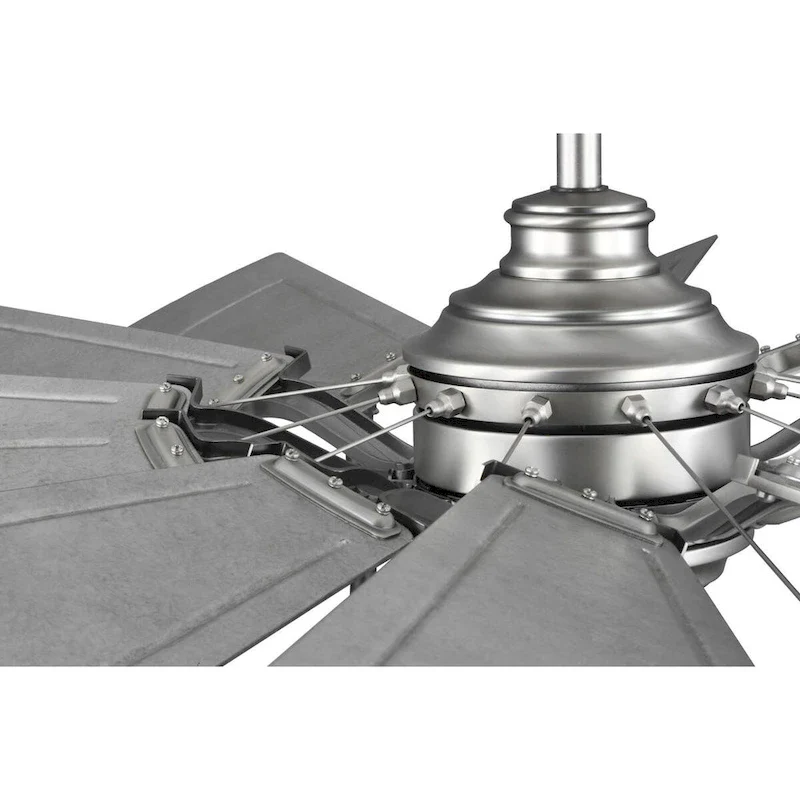 Springer II Collection 60-in Twelve-Blade Antique Nickel Modern Farmhouse Windmill Ceiling Fan - 60 in x 60 in x 16.26 in