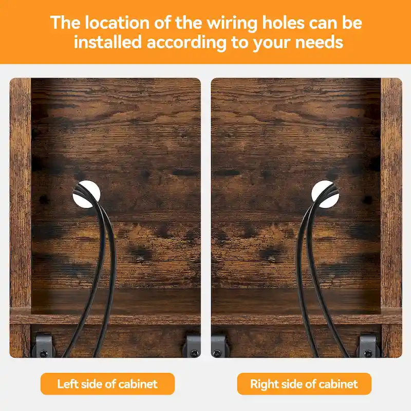 Farmhouse Wine Cabinet Kitchen Buffet with Wine Rack - 15.7D x 47.2W x 69.6H