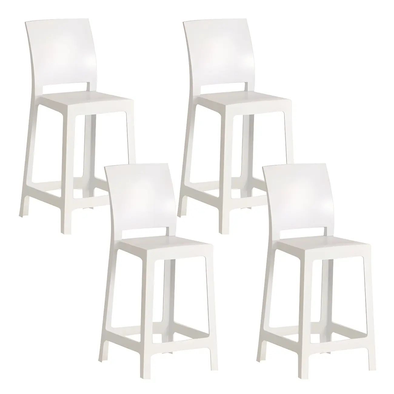 Modern Acrylic Smooth Elegant Circular Backrest Bar Stool