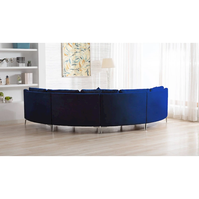 136  Velvet Semicircle couch Modular Curve Sectional Sofa