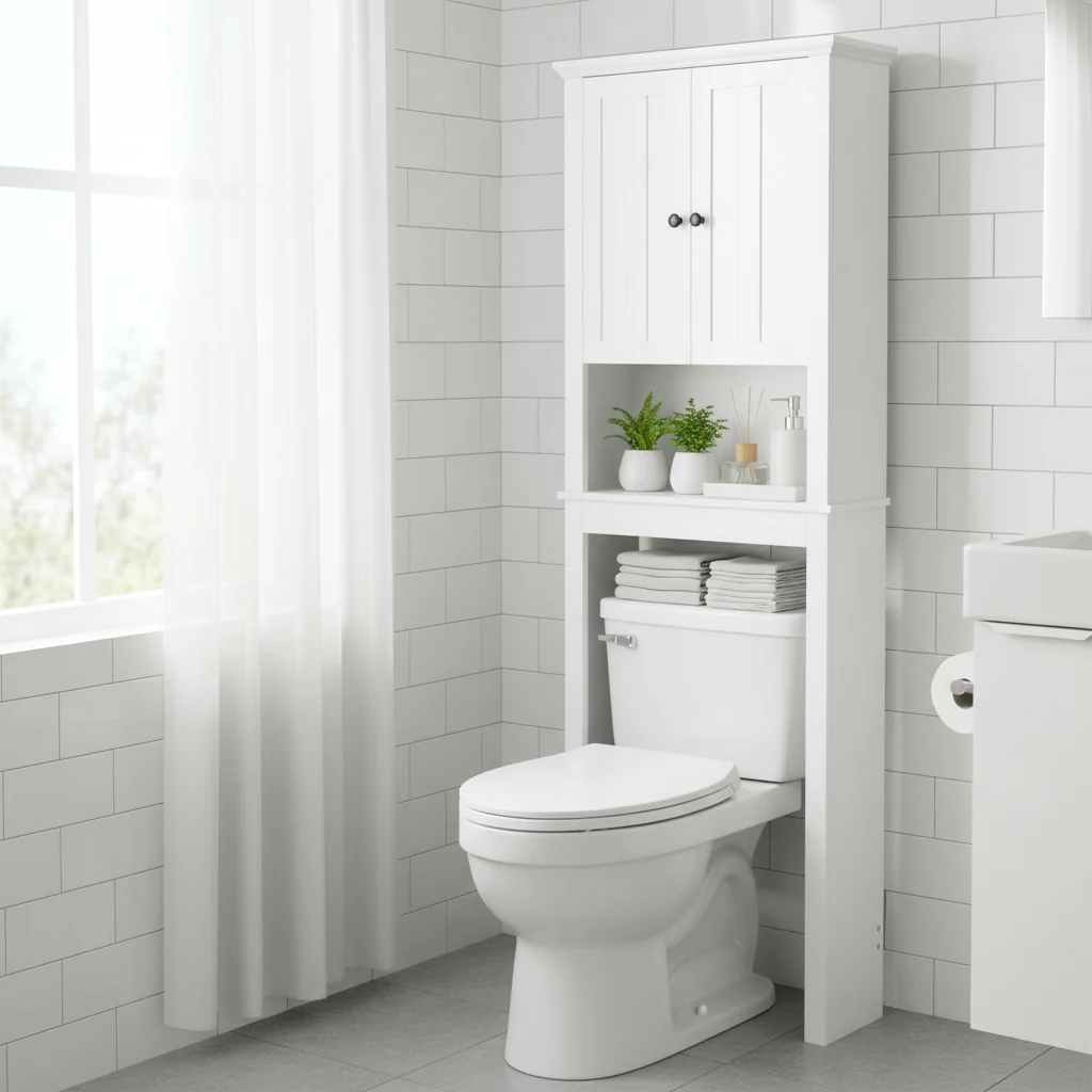 Bathroom Wooden Over-The-Toilet with Adjustable Shelf