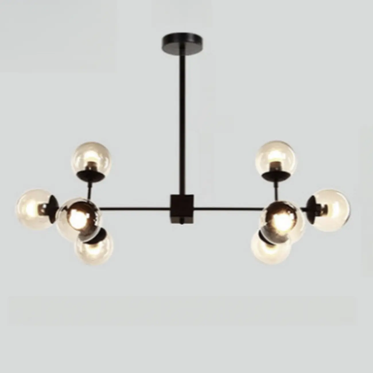 Multi-Light Modern Black LED Chandelier with Geometric Design