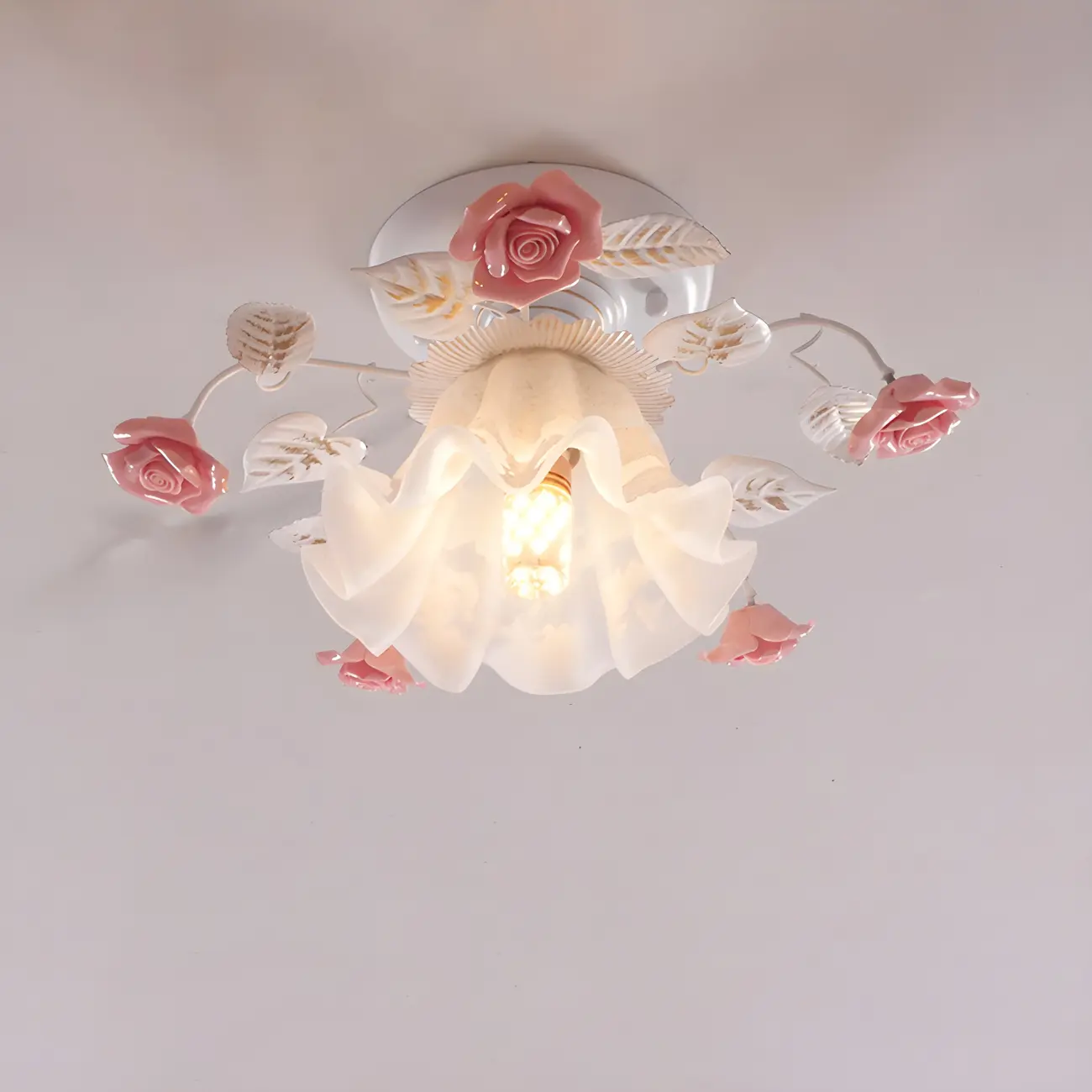 Elegant Mini Flower Semi Flush Mount LED Light for Indoor