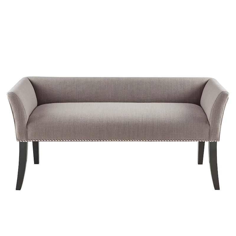 Madison Park Welburn 49.5 Upholstered Bench with Back & Wood Legs