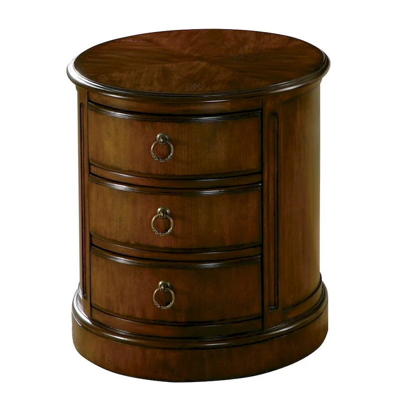 Oval Solid Wood Drum Accent Table - Hekman
