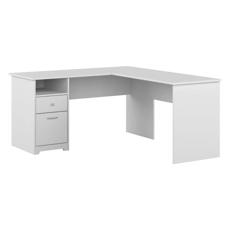 Cabot 60W L-Desk with Hutch and Drawers by Bush Furniture