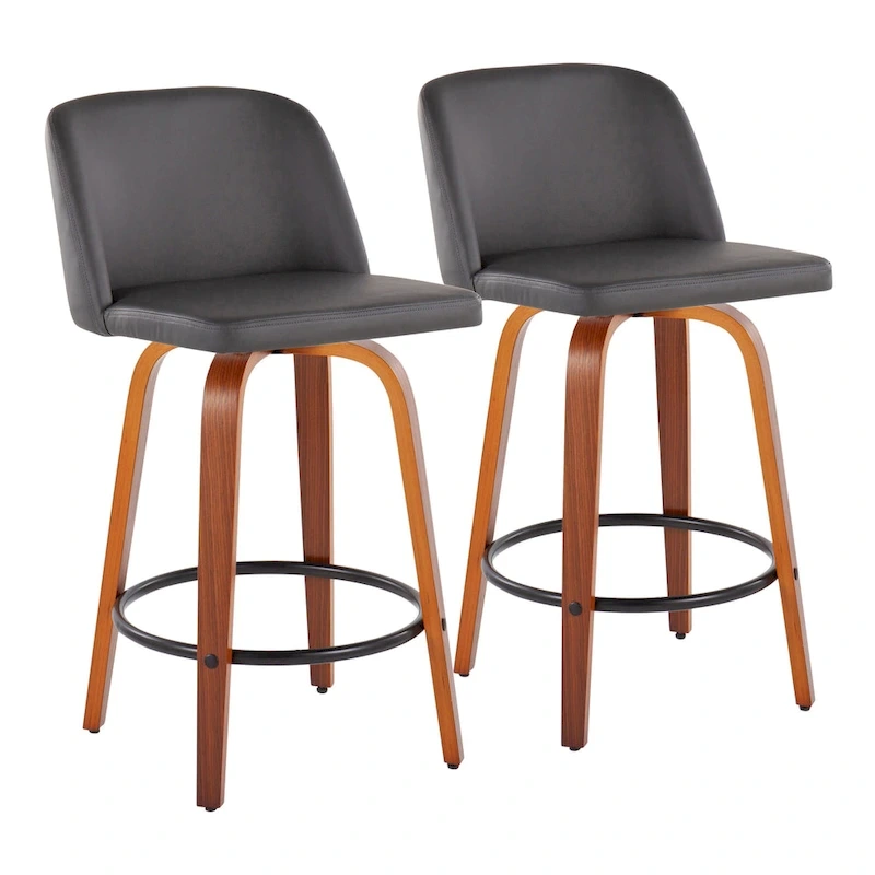 Carson Carrington Vallberga 26  Counter Stool with Black Round Footrest (Set of 2)