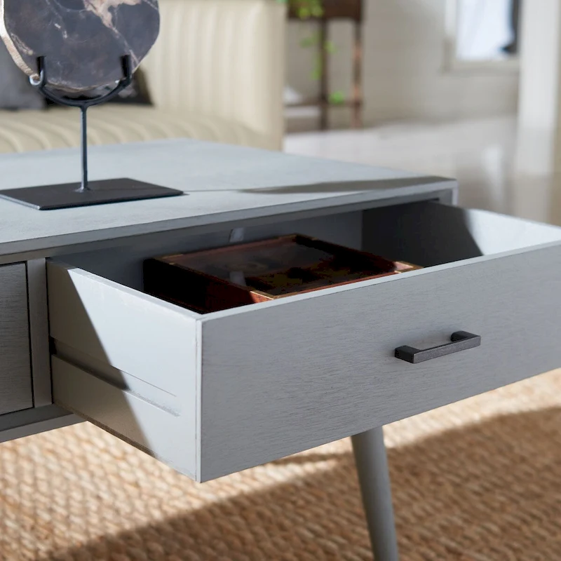 SAFAVIEH Sister Mid-Century 2-Drawer Coffee Table - 37.8 W x 19 L x 17.8 H - 38Wx19Dx18H