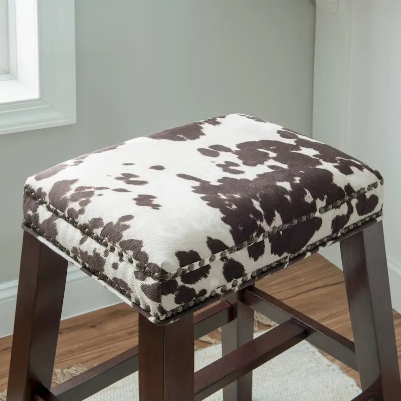 Ian Brown Cow Print Bar Stool