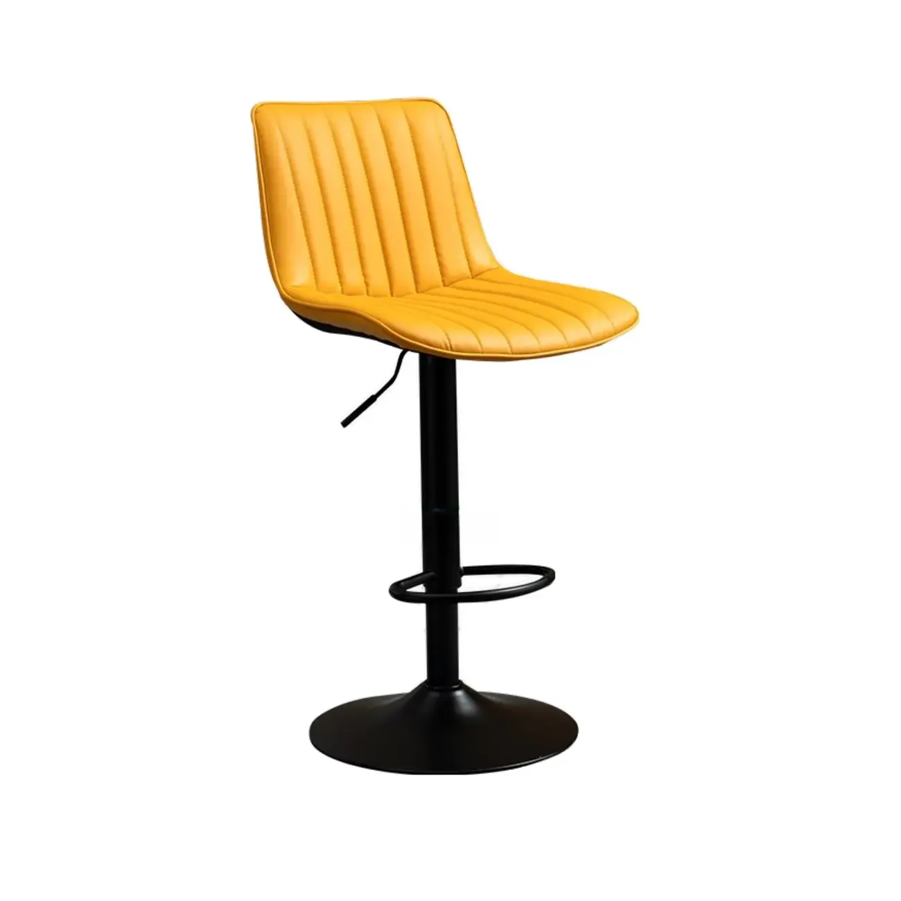 Modern Leather Upholstered Swivel Bar Stools Height Adjustable