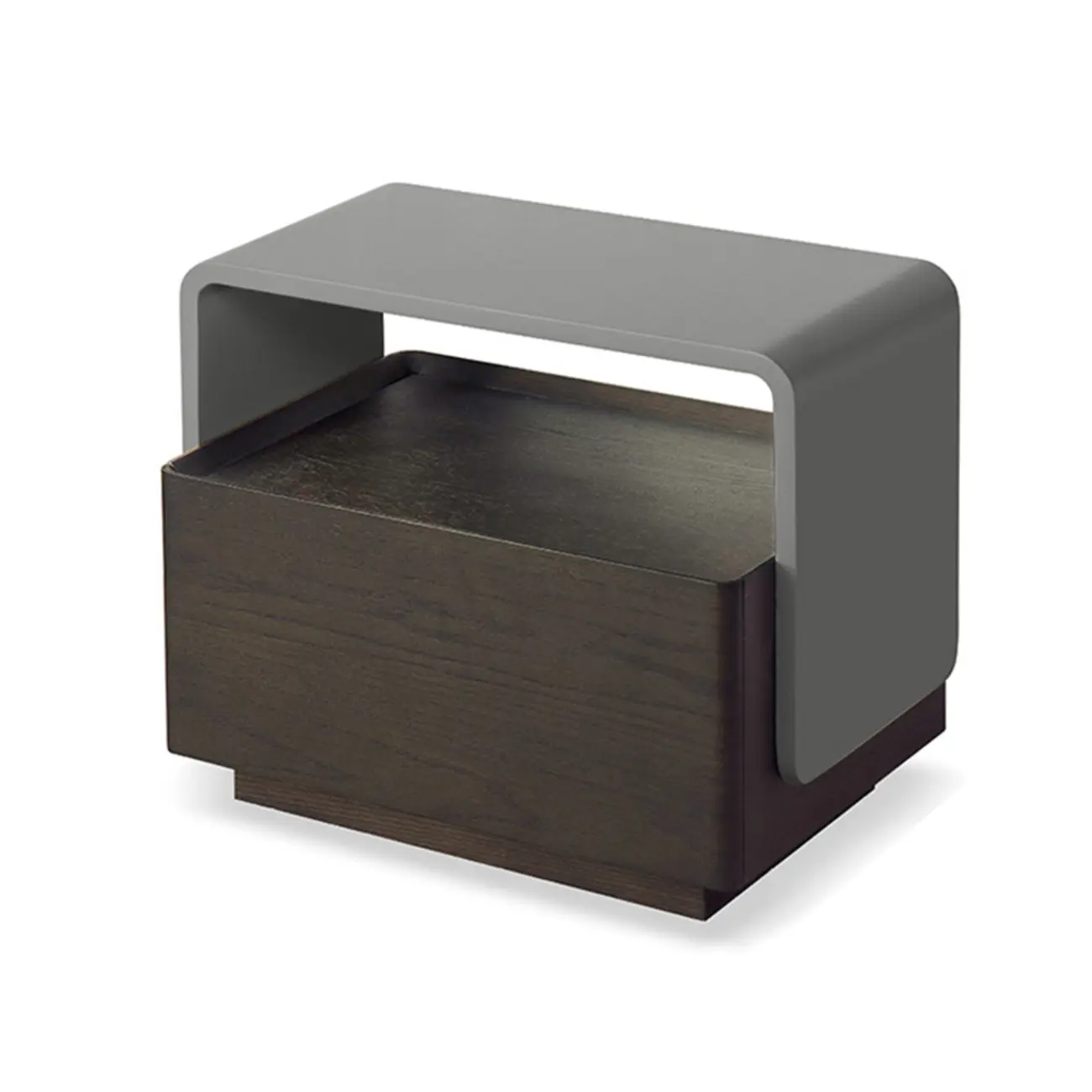 Chic Manufactured Wood Shelf & Drawer Nightstand