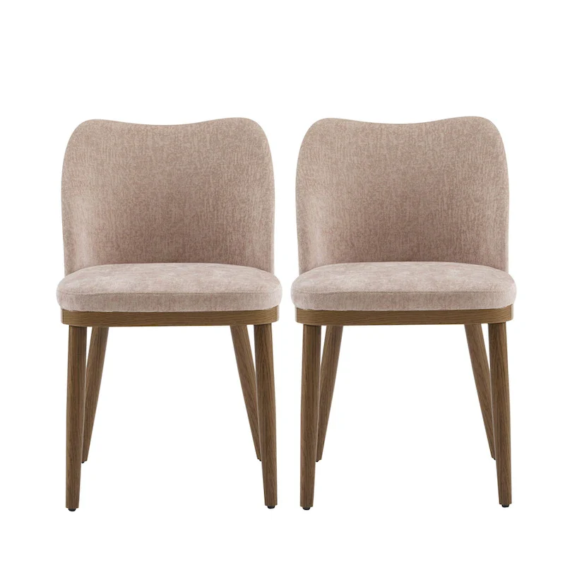 Fabric Upholstered Dining Chairs (Set of 2)
