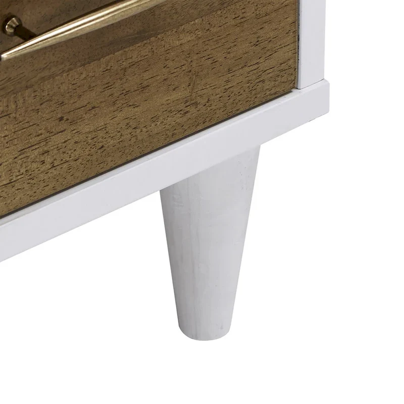 White and Natural Finish 8-Drawer Dresser