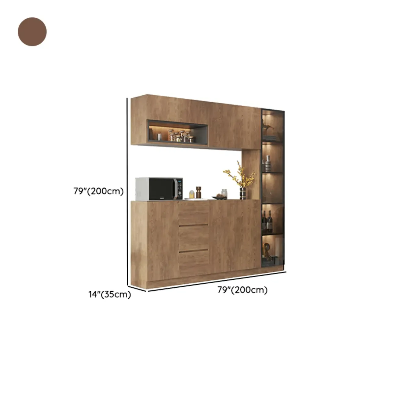 Modern Wooden Sideboard with Drawers & Shelves & Cabinets