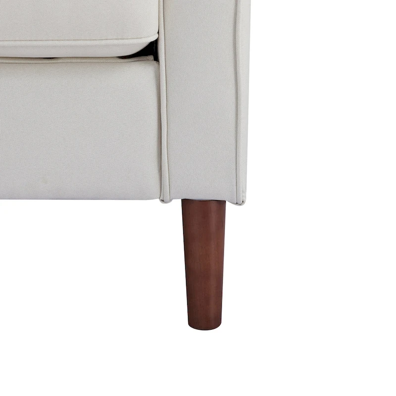 Sedona Modern Accent Chair, Faux Linen / Vegan Leather Armchair