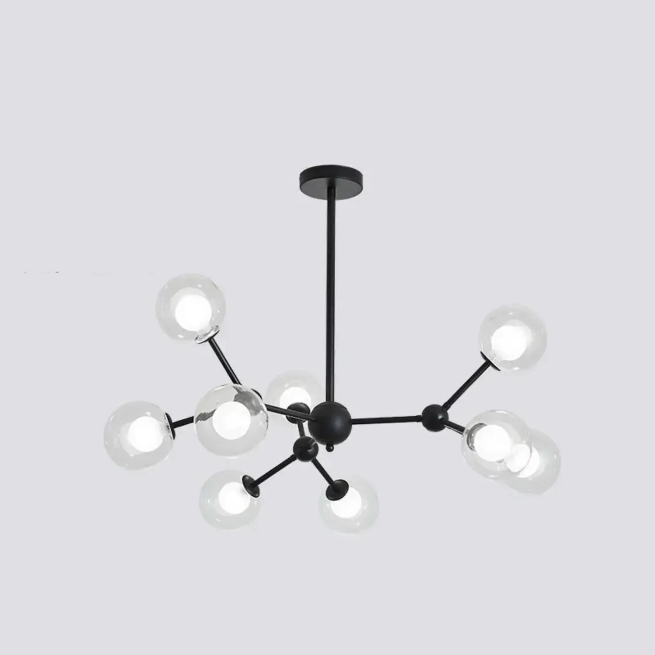 Modern Glass Globes LED Chandelier with Sputnik Design