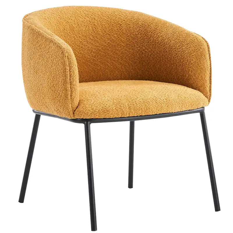 Set of 1 Boucle Upholstered Accent Barrel Armchair
