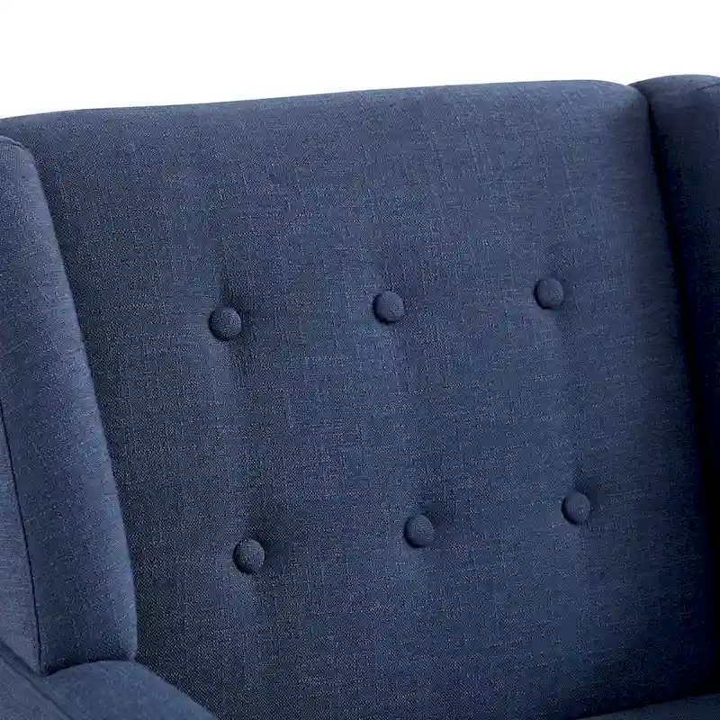 Linen Accent Chair with Tufted Back