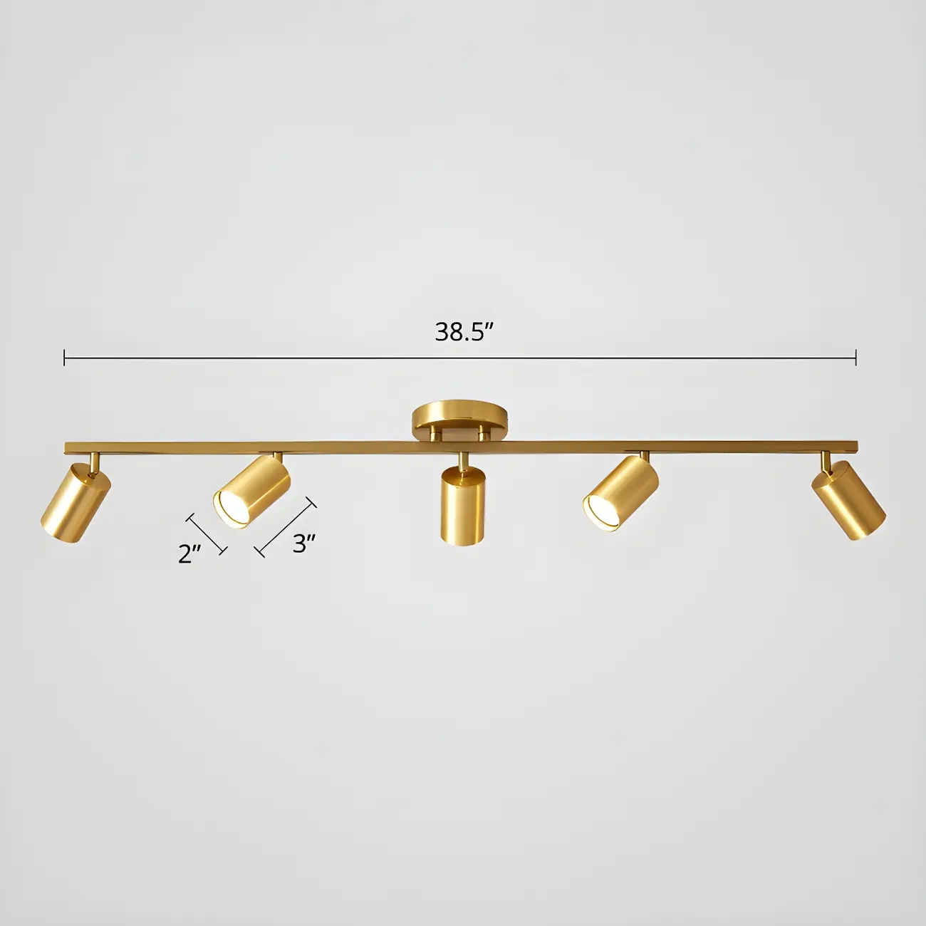 6-Light Modern Golden Swing Arm Semi Flush LED Track Light