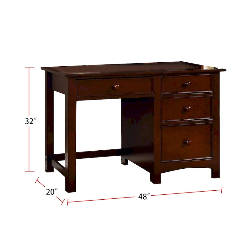 Wooden Desk with Four Drawers