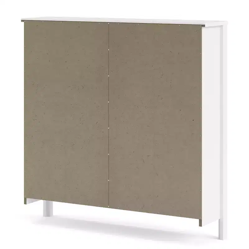 White 4-Drawer Shoe Cabinet, Modern-Traditional Style, Holds 16 Pairs