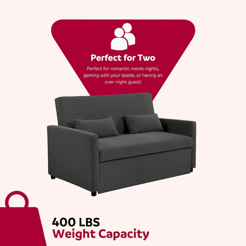 Taite 58 in. Convertible Pull Out Sleeper Sofa Bed