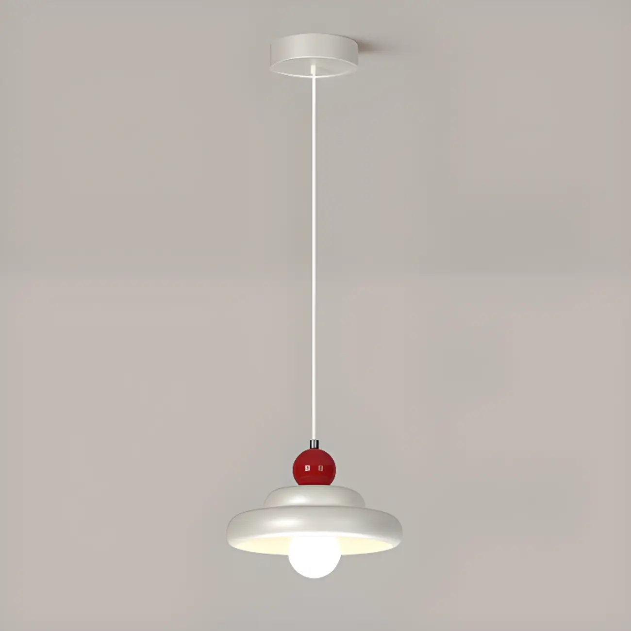 Modern Milk White Geometric Metal Pendant Light
