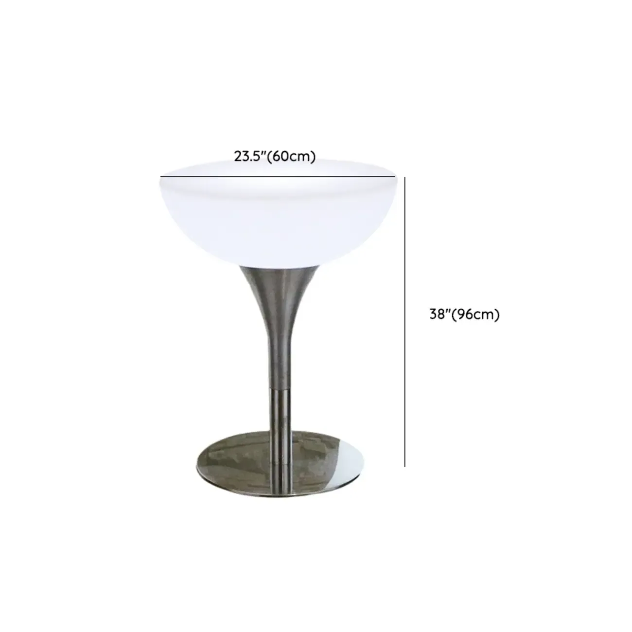 Modern Lighting White Acrylic Silver Metal Bar Tables