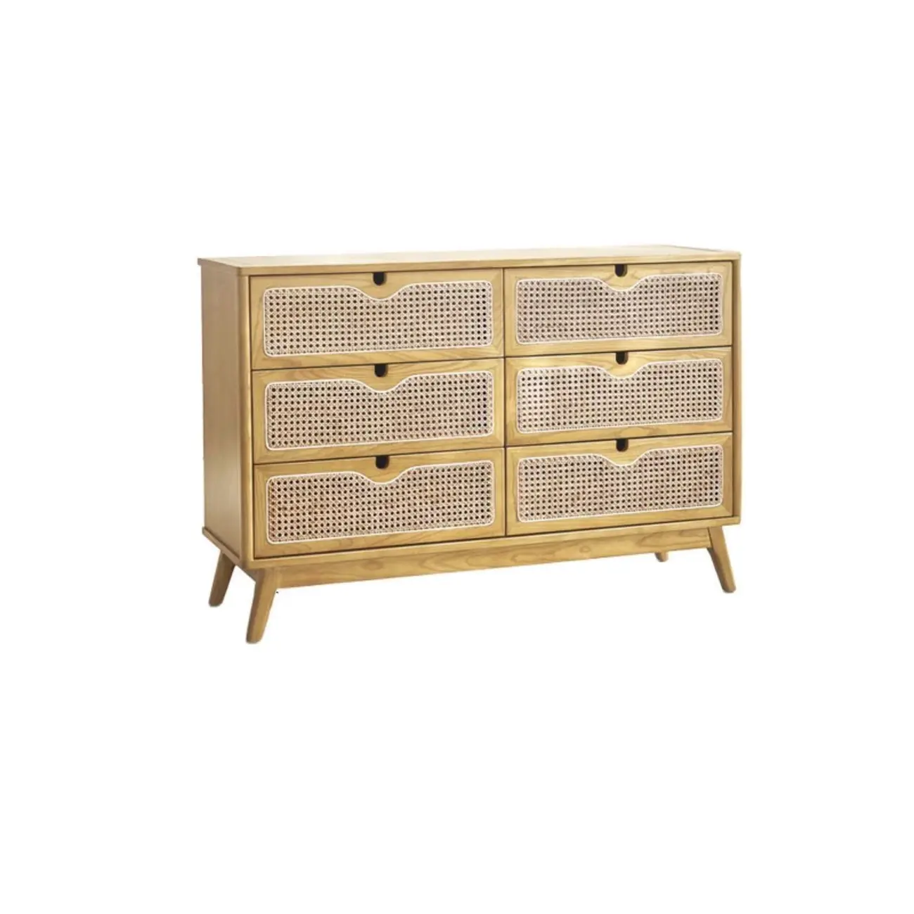 Tropical Natural Woven Double Layer Chest with 6-Drawers