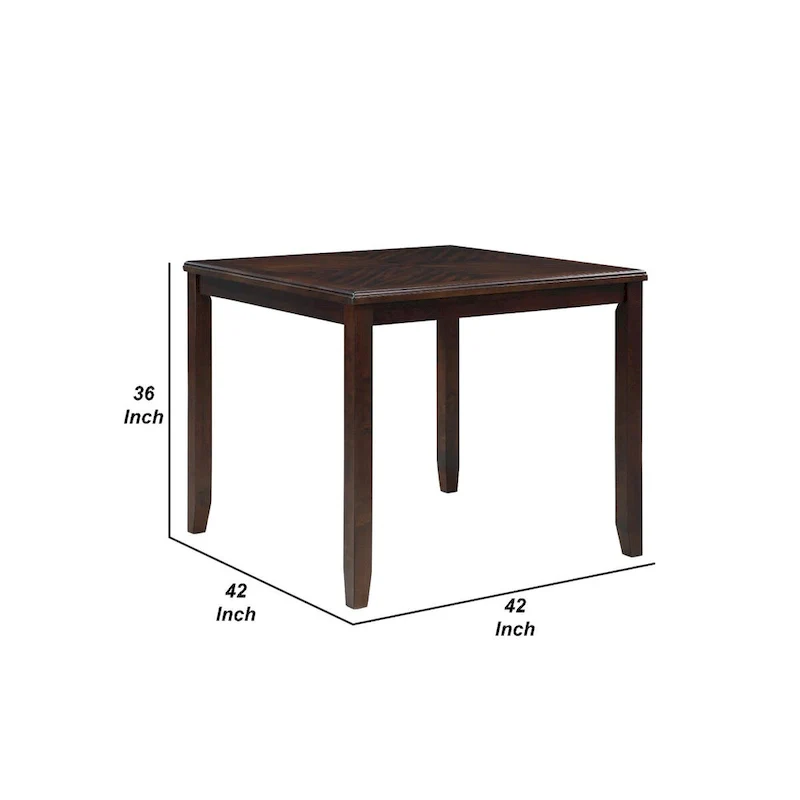 Gary 42 Inch 5 Piece Counter Table Set, Cherry Brown