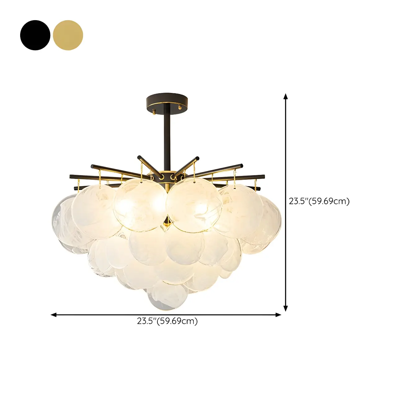 Modern Metal Ambient Glass Chandelier