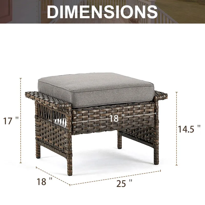 Gymojoy Patio Bistro Set w/ 360 Swivel Rocking Chairs & Table - Brown