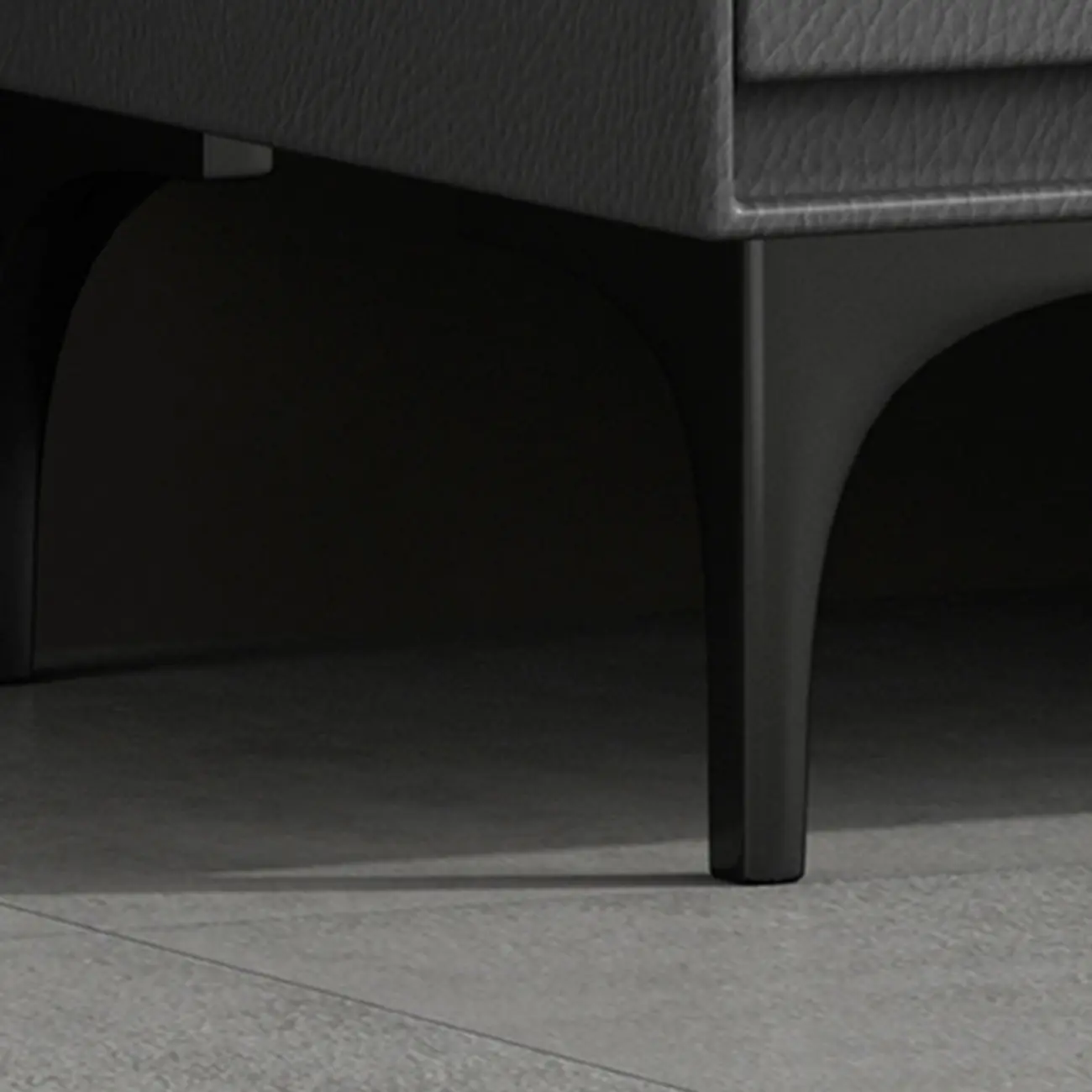 Modern Stone Top Faux Leather 2-Drawer Nightstand