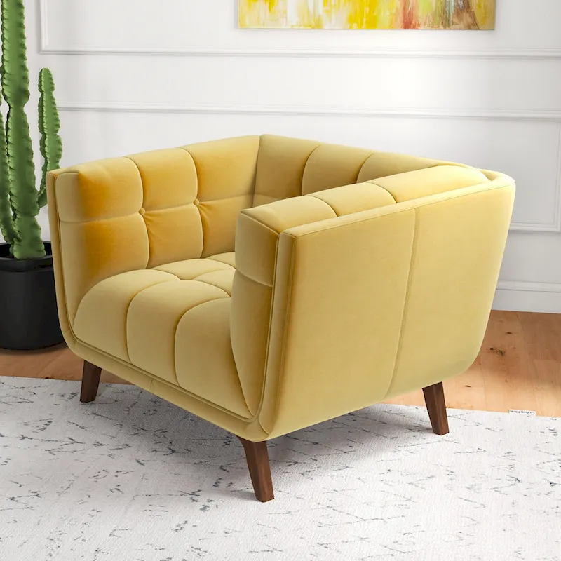 Kameron Mid Century Modern Luxury Tufted Accent Armchair