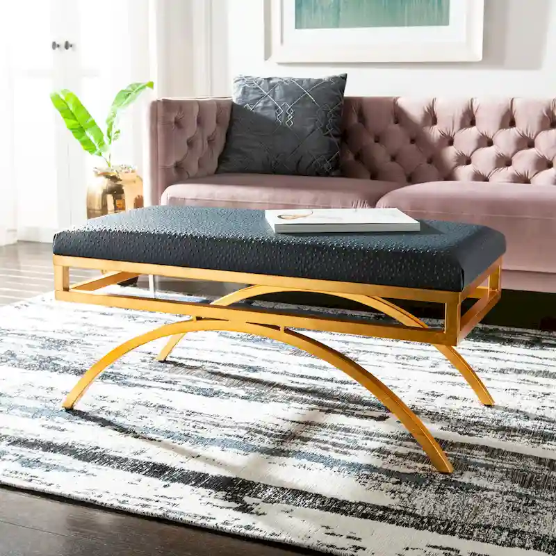 SAFAVIEH Belinda Modern Glam Arc Bench - 38 x 18 x 18.3 - 38Wx18Dx18H