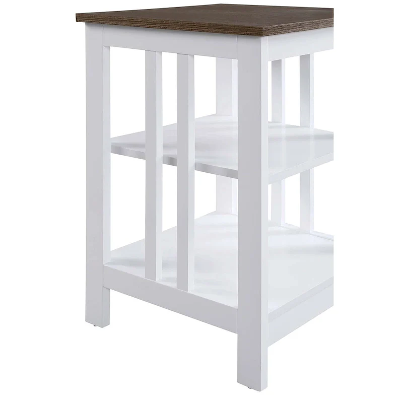 Mission End Table with Shelves