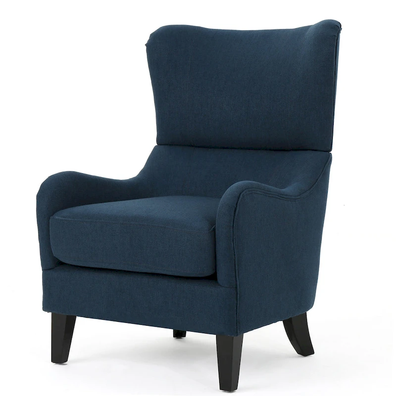 Navy Blue 27 High Back Accent Chair with Wing Back