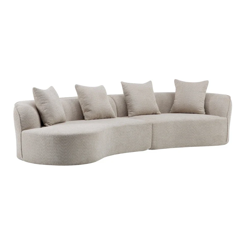 Christopher Knight Home - Linda Fabric Curved Sectional Sofa