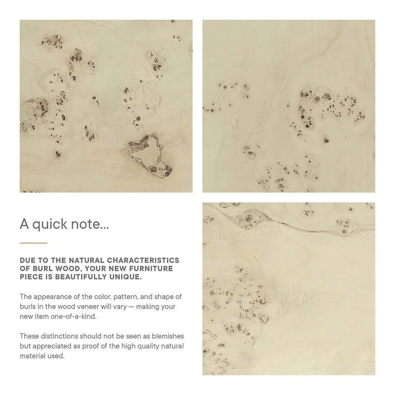 Cosmos 36 Square Burl Wood Coffee Table - N/A