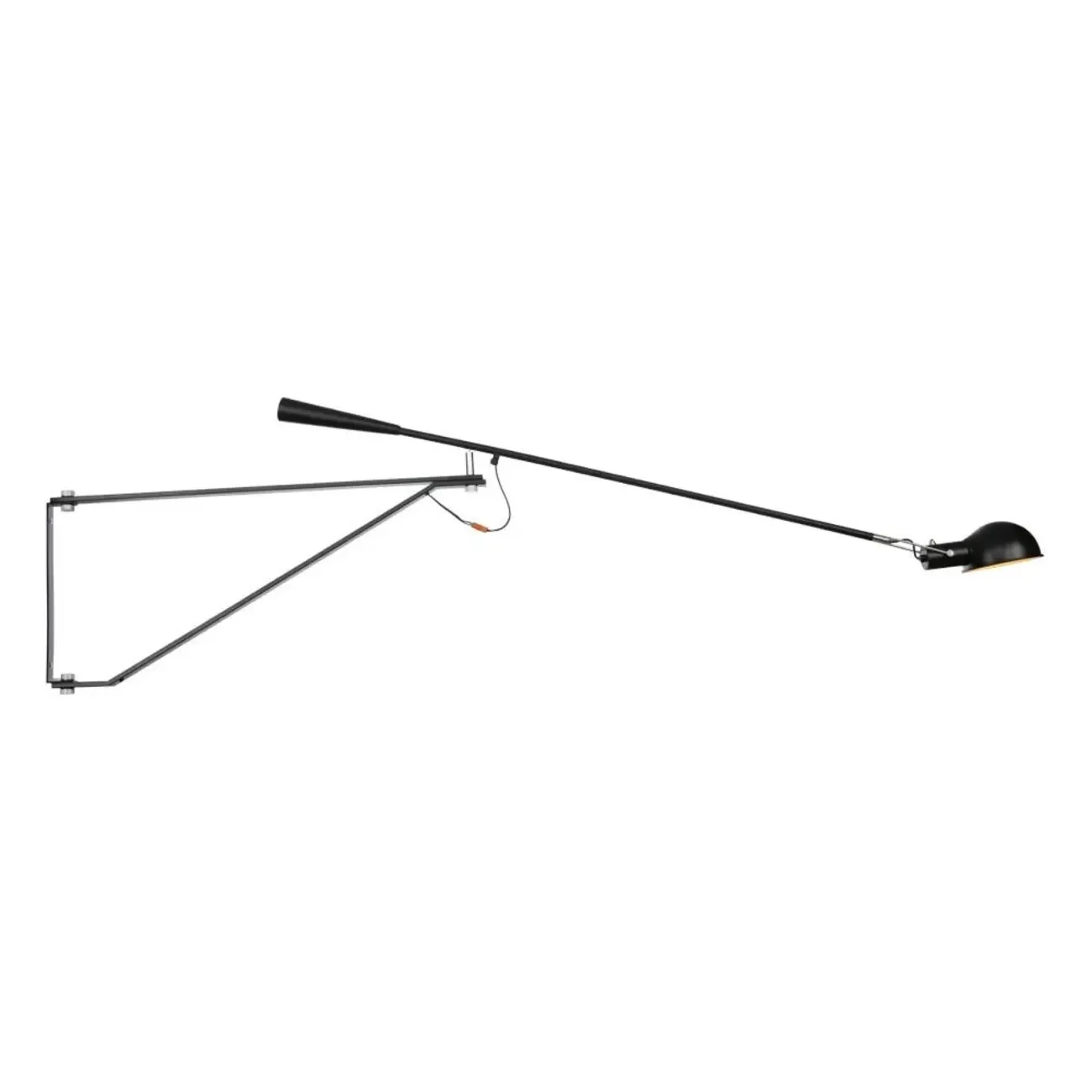 Modern Black Metal Long Arm Swing Wall Light