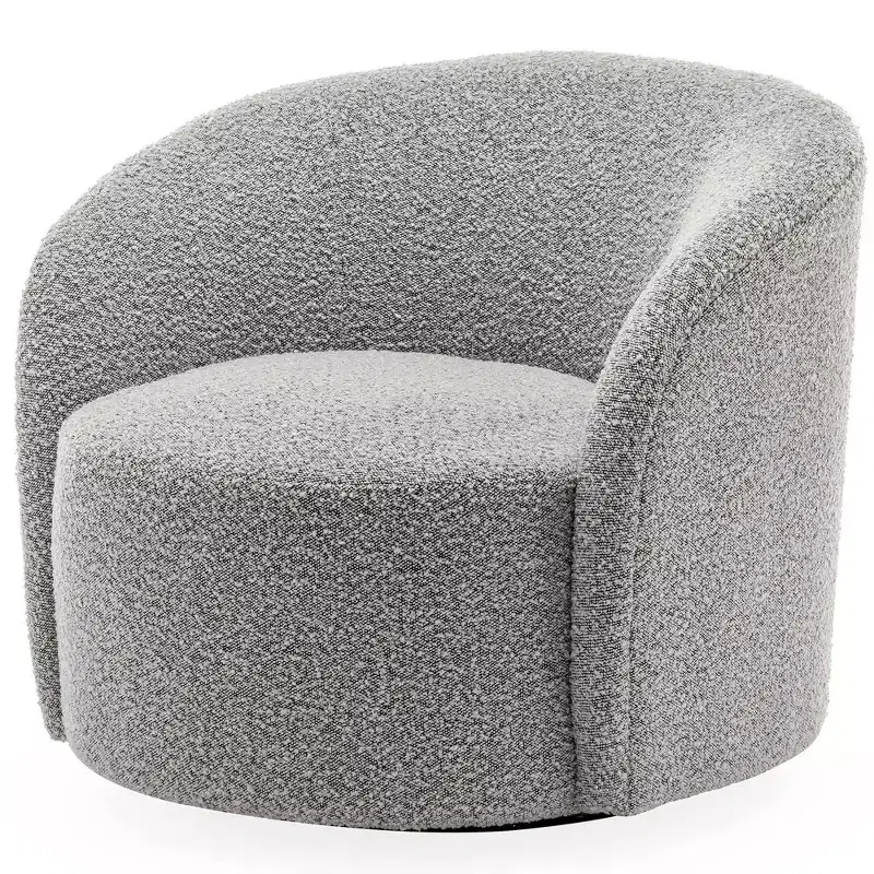 34 Wide Upholstered Swivel Barrel Chair