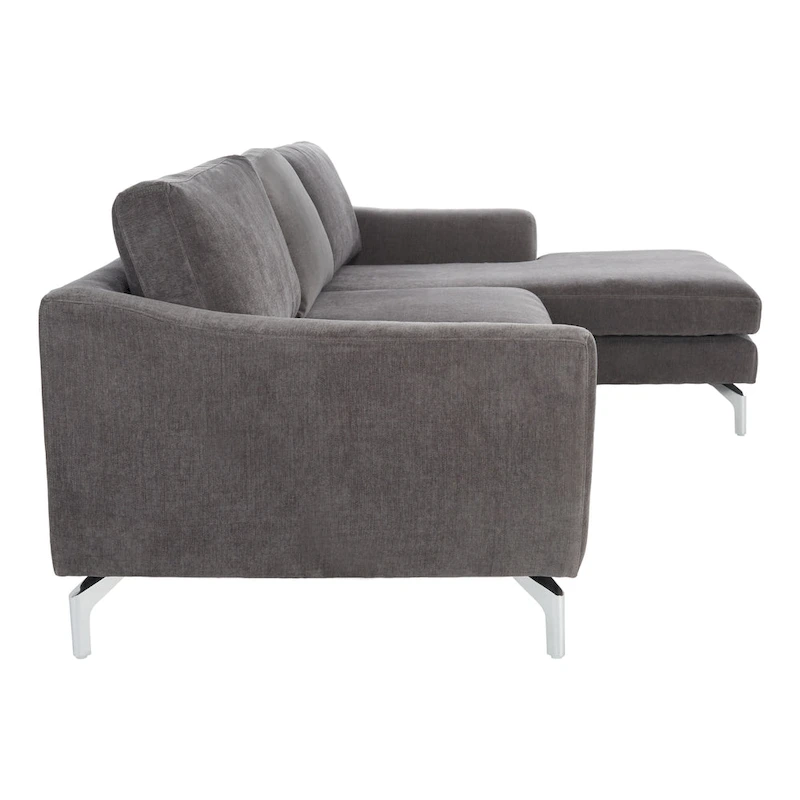 SAFAVIEH Couture Nicholsen Anthracite Grey Velvet Sofa