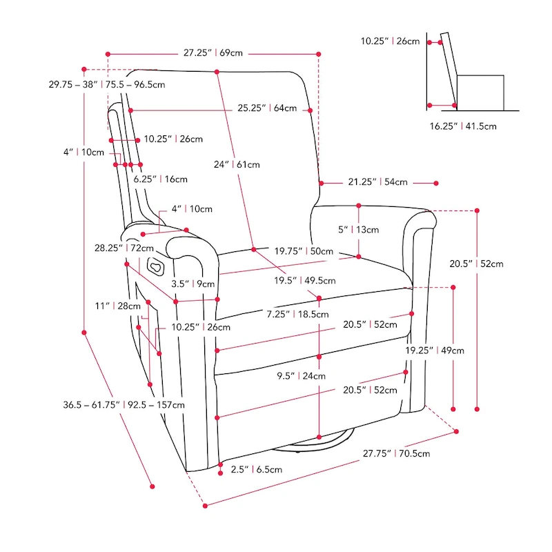 Swivel Glider Recliner Chair with Footrest