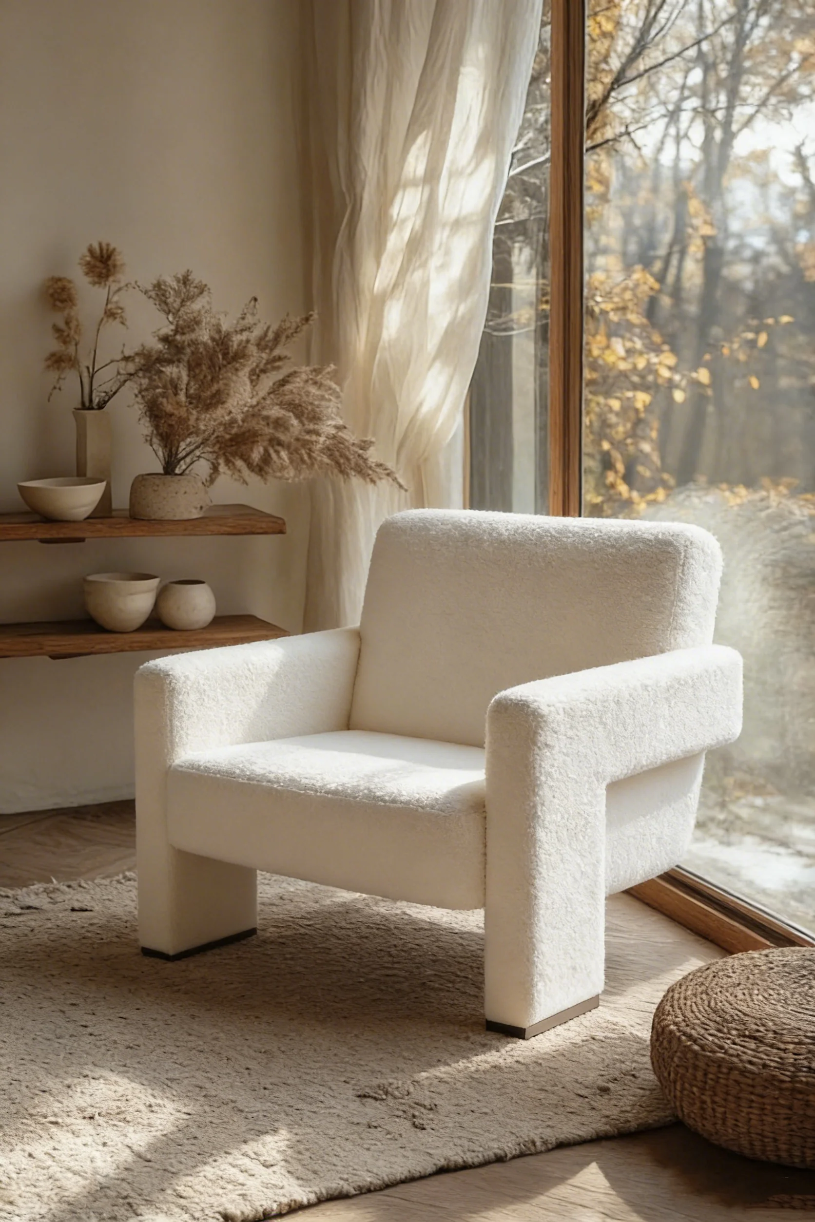 Boucle Upholstery Accent Chair