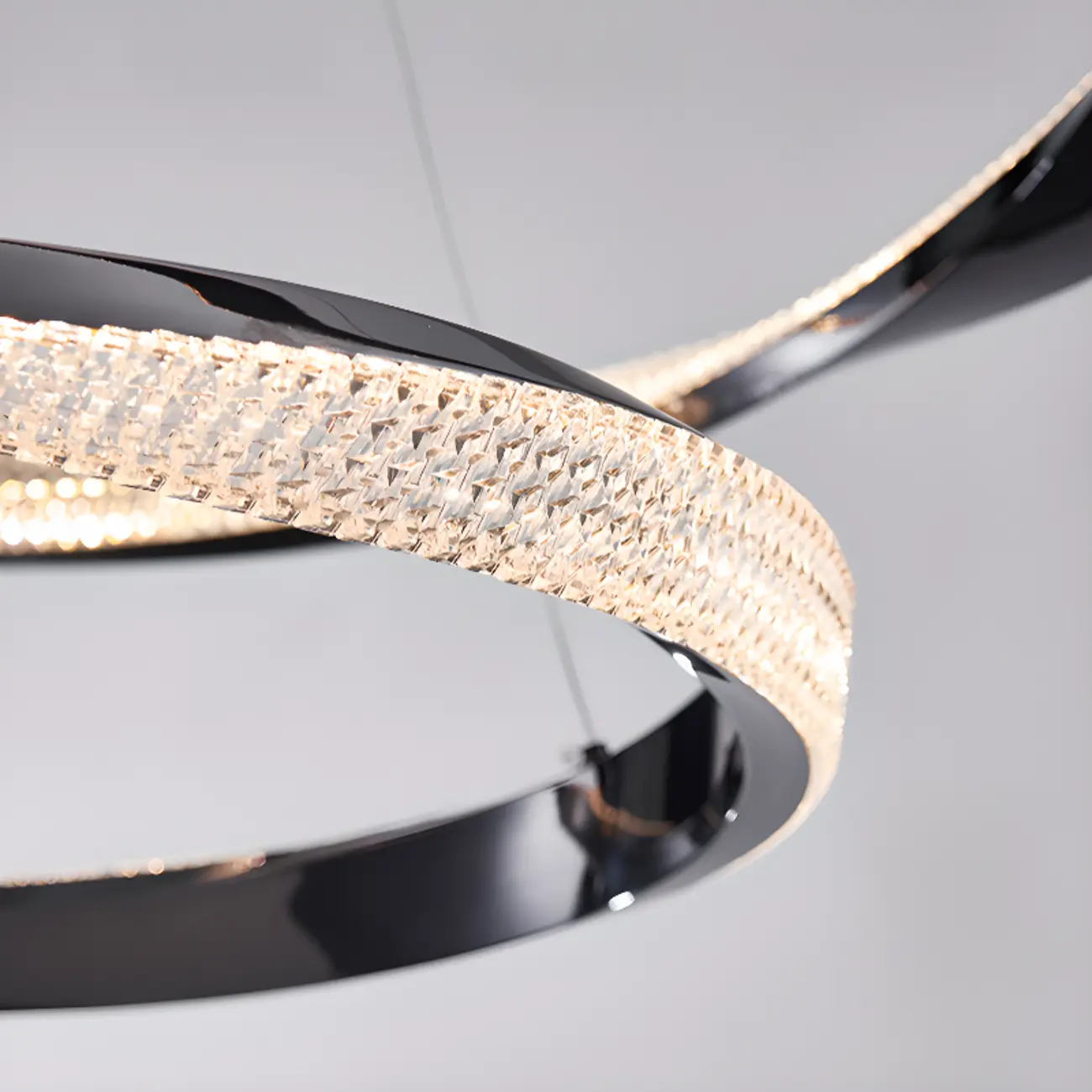 Modern LED Stylish Metal Black Circle Ring Chandelier